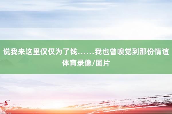 说我来这里仅仅为了钱……我也曾嗅觉到那份情谊体育录像/图片