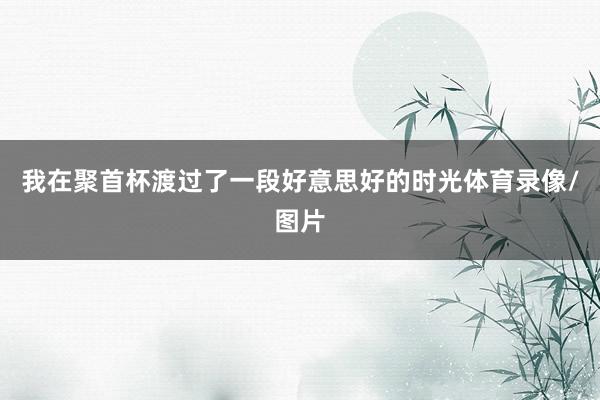 我在聚首杯渡过了一段好意思好的时光体育录像/图片