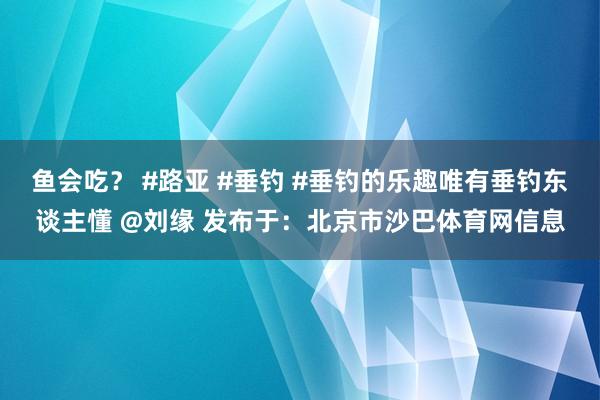 鱼会吃？ #路亚 #垂钓 #垂钓的乐趣唯有垂钓东谈主懂 @刘缘 发布于：北京市沙巴体育网信息