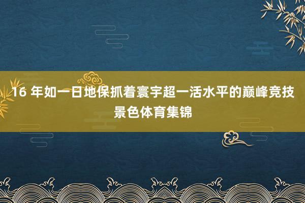 16 年如一日地保抓着寰宇超一活水平的巅峰竞技景色体育集锦