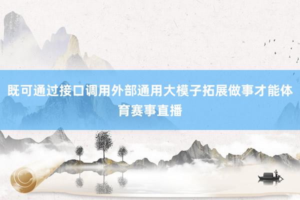 既可通过接口调用外部通用大模子拓展做事才能体育赛事直播